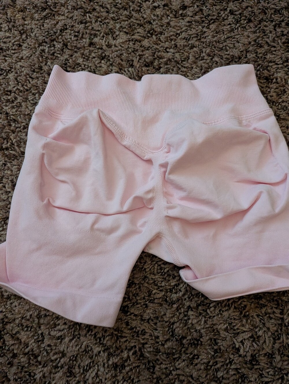 SHEIN Light Pink High-Waist Scrunch Back Shorts